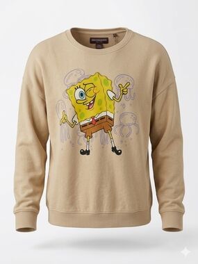 Nickelodeon Beige SpongeBob Crewneck Sweater